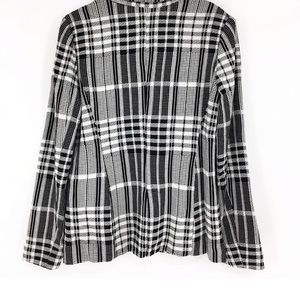 Philosophy Blazer plaid checked Black White Stretch  Size M